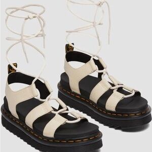 Dr. Martens Cream Lace-Up Sandals
